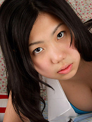 Miho Takai Asian is proud owner of big boobs she has in blue bra